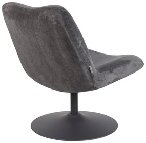 Tmavosivé zamatové kreslo Bubba – Zuiver