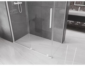 Mexen Velar, sprchový kút s posuvnými dverami 150(dvere) x 90(stena) cm, 8mm číre sklo, biela, 871-150-090-01-20