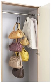 Čierny vešiak na kabelky so zavesením na dvere a 6 háčikmi Yamazaki Kanazawa