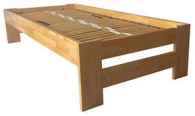 Jednolôžková drevená posteľ z buku Mirabel 90*200cm, 90x200 cm, Lakovaná čírim lakom