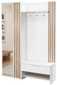Predsieňový Nábytok Milo 140 lamely biela/zrkadlo