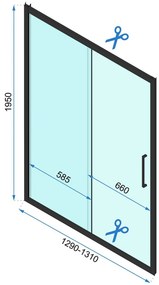 Rea Rapid Slide, 3-stenový sprchovací kút 130 (dvere) x 100 (stena) x 100 (stena) x 195 cm, 6mm číre sklo, zlatý lesklý profil, KPL-09427