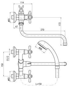 RAV Slezák MK153.5/1 - Vaňová súprava s batériou MORAVA lesklý chróm