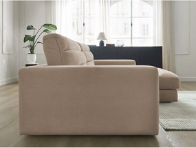 Taupe zamatová rohová pohovka (pravý roh/s leňoškou) Sierra – Bobochic Paris