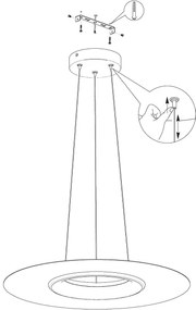 Eglo 99125 - LED RGB Stmievateľný luster na lanku COMPO ROSSO-C LED/16W/230V