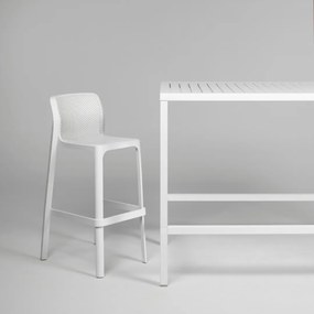 NET STOOL záhradná barová stolička bez podrúčok bianco