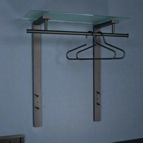 Čierny kovový nástenný vešiak s poličkou Dutch – Spinder Design