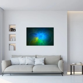 Obraz modrej abstrakcie (90x60 cm)