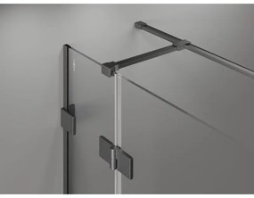 Mexen Lunar T, sklápací sprchový kút ľavý 110 x 110 cm, 8mm číre sklo, profil grafit brúsený, 834T-110-110-66-00-L