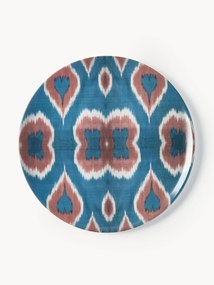 Ručne vyrobený porcelánový plytký tanier Ikat