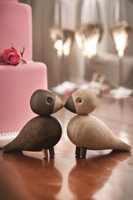 Kay Bojesen Denmark Drevené vtáčiky Lovebirds Oak Wood - set 2 ks