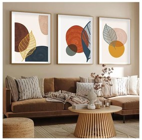 SADA 3x Obraz vo fotorámčeku 50x70 cm pestrofarebná