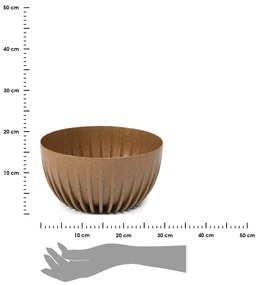 PLASTOVÝ KVETINÁČ STRIPPED ECO 16X30 CM HNEDÁ