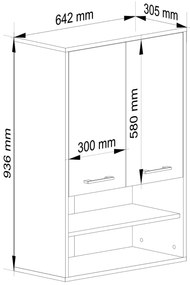 Závesná kúpelňová skrinka Farid TYP 7 (sivý grafit + dub artisan). Akcia -14%. Vlastná spoľahlivá doprava až k Vám domov. 1128825