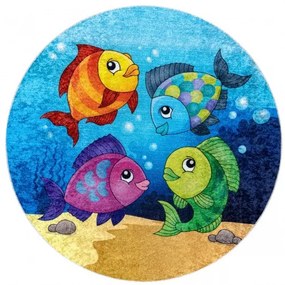 Dywany Łuszczów, Detský kusový koberec Junior 51594.801 Ocean, 80x80 (priemer) kruh, viacfarebná, detská izba