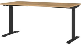 Polohovací pracovný stôl s elektricky nastaviteľnou výškou s doskou v dubovom dekore 80x160 cm Agenda – Germania