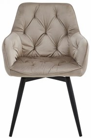 Set dvoch jedálenských otočných stoličiek JORK360 zamatové, tmavobéžové (čierne nohy) 2 ks