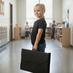 MAPAC Pevná zložka na obrazy a dokumentáciu, čierny kufrík POLYCASE - A2