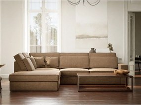 Svetlohnedá ženilková rohová pohovka (ľavý roh/do L) Kirou – Maison de Rêve