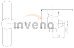 Invena Verso, nástenná sprchová batéria 150mm, chrómová, INV-BN-82-001-C