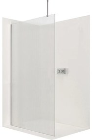 CERANO - Sprchová zástena Walk-in Onyx Top L/P - guľatá vzpera - chróm, ryhované sklo - 100x200 cm, CER-CER-8050BD1581