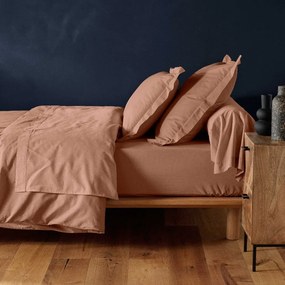 Napínacia bavlnená plachta v lososovej farbe 160x200 cm Lina – douceur d'intérieur