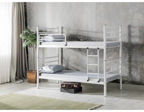 Biela poschodová detská posteľ 90x190 cm R70 – Kalune Design