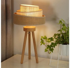 Duolla - Stolná lampa YUTE TRIO 1xE27/15W/230V pr. 25 cm hnedá/šedá/béžová