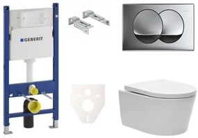 Cenovo zvýhodnený závesný WC set Geberit do ľahkých stien / predstenová montáž + WC SAT Brevis SIKOGES7W71S