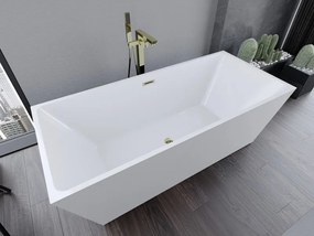 Mexen Lita, voľne stojaca vaňa 170 x 75 cm, biela, zlatý lesklý prepad, 52121707500-50