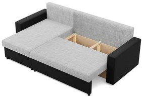 Rohová rozkladacia sedacia súprava LUNA Sivá/čierna