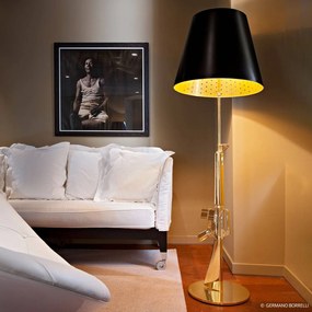 FLOS Lounge Gun – stojaca lampa, zlato-čierna