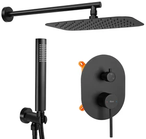 Rea Oval, podomietková sprchová sada + BOX, čierna matná, REA-P8467