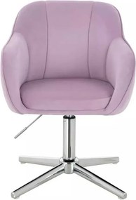 LuxuryForm DESIGN Stolička AVOLA VELUR na striebornom kríži - levanduľa