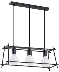 Luster na lanku NETI 3xE27/15W/230V čierna
