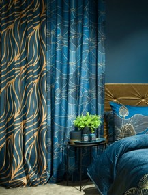 ZATEMŇOVACÍ ZÁVES LIMITED COLLECTION LOTOS2 140X250 CM MODRÁ
