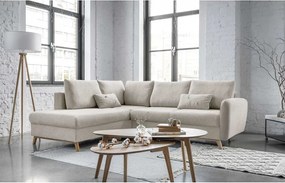 Béžová rozkladacia rohová pohovka Miuform Scandic Lagom L, ľavý roh