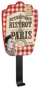 Vešiak na utierku "Bistrot de Paris" NC : 10 x H 13 (hors crochet), plech