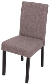 Jedálenská stolička Litta sivá látka (SET 2 ks) - Tmavo hnedá
