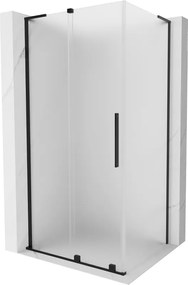 Mexen Velar L, sprchový kút s posuvnými dverami 110 x 80 cm, 8mm sklo námraza, čierna matná, 871-110-080-33-70