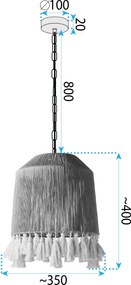 Toolight Toolight, stropné svietidlo 30cm, 1xE27, APP1734-1CP, čierna-hnedá, OSW-04044