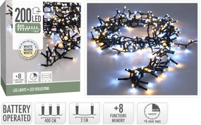 Světelný LED řetěz s časovačem Carpenter 400 cm teplý/studený bílý