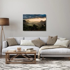 Sklenený obraz - Kubánske vrcholky (70x50 cm)