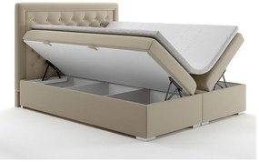Manželská posteľ Boxspring 160 cm Gllamy (béžová) (s úložným priestorom). Vlastná spoľahlivá doprava až k Vám domov. 1020294