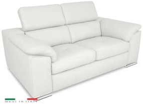 Moderná kožená pohovka LOREN II (2P), biela (madras - 122 white)