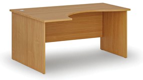 Ergonomický kancelársky písací stôl PRIMO WOOD, 160x120 cm, ľavý, buk