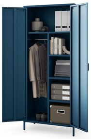 Šatníková skriňa FLAVIO, 800 x 1850 x 450 mm, Modern: tmavomodrá farba