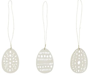House Doctor Veľkonočná dekorácia Egg Nori Beige – sada 3 ks