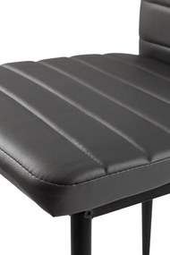 Súprava 4 stoličiek do obývačky a jedálne s koženkou Eco-Leather, ergonomické operadlo, sivá