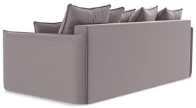 Zamatová rozkladacia/s úložným priestorom pohovka v levanduľovej farbe 225 cm Hula – Makamii